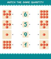 Match the same quantity of tomato. Counting game. Educational game for pre shool years kids and toddlers vector
