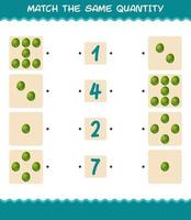 Match the same quantity of brussels sprout. Counting game. Educational game for pre shool years kids and toddlers vector