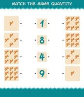 Match the same quantity of turmeric. Counting game. Educational game for pre shool years kids and toddlers vector