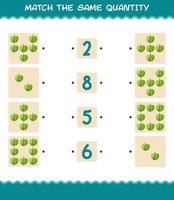 Match the same quantity of tomatillo. Counting game. Educational game for pre shool years kids and toddlers vector