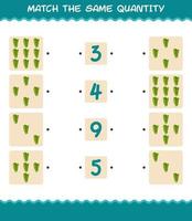 Match the same quantity of lettuce. Counting game. Educational game for pre shool years kids and toddlers vector