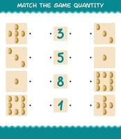 Match the same quantity of potato. Counting game. Educational game for pre shool years kids and toddlers vector