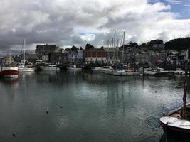 Padstow in Cornwall in August 2020. A view of Padstow Harbour showing all the fishing boats photo
