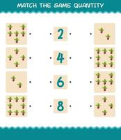 Match the same quantity of beet. Counting game. Educational game for pre shool years kids and toddlers vector