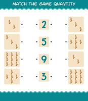 Match the same quantity of ginger. Counting game. Educational game for pre shool years kids and toddlers vector