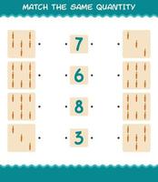 Match the same quantity of carrot. Counting game. Educational game for pre shool years kids and toddlers vector