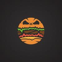 The Burger Monster mascot logo design illustrations vector template, cheeseburger logo full color cartoon style