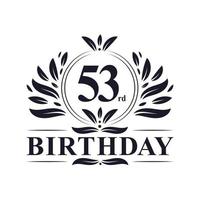 53 years Birthday logo, 53rd Birthday celebration. vector