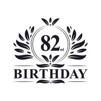 82 years Birthday logo, 82nd Birthday celebration. vector