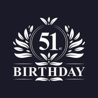 Logotipo de 51 cumpleaños, celebración de 51 años. vector