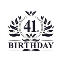 41 years Birthday logo, 41st Birthday celebration. vector