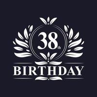 Logotipo de 38 cumpleaños, celebración de cumpleaños de 38 años. vector