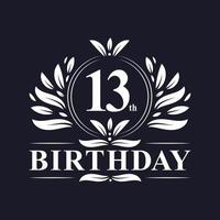 13 years Birthday logo, 13th Birthday celebration. vector