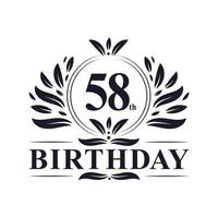 58 years Birthday logo, 58th Birthday celebration. vector