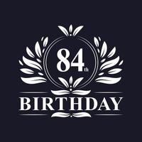 84th Birthday logo, 84 years Birthday celebration. vector