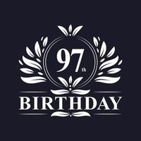 Luxury 97th Birthday Logo, 97 years celebration. vector