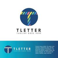 diseño de logotipo e icono de letra t del alfabeto vector