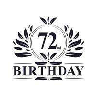 72 years Birthday logo, 72nd Birthday celebration. vector