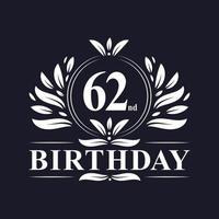 62nd Birthday logo, 62 years Birthday celebration. vector