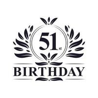 51st Birthday logo, 51 years Birthday celebration. vector