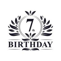 7th Birthday logo, 7 years Birthday celebration. vector