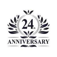 24th Anniversary celebration, luxurious 24 years Anniversary logo design. vector