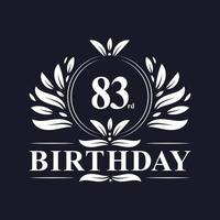 83 logotipo de cumpleaños, celebración de 83 años de cumpleaños. vector