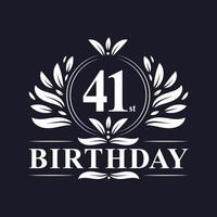 Logotipo de 41 cumpleaños, celebración de 41 años. vector