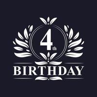 4th Birthday logo, 4 years Birthday celebration. vector