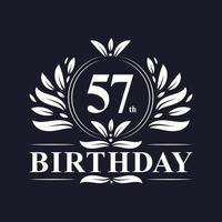 Logotipo de 57 cumpleaños, celebración de 57 años. vector