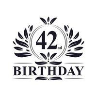 42 years Birthday logo, 42nd Birthday celebration. vector