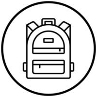 estilo de icono de mochila vector