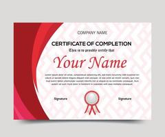 Certificate of completion template vector