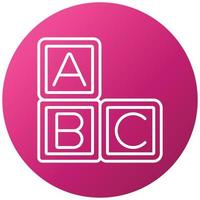 estilo de icono de bloques abc vector