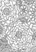 Flowers Design Coloring Page Background vector