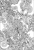 Floral Background Coloring Book Page vector