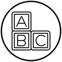 estilo de icono de bloques abc vector