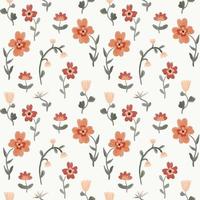 hermoso patrón de trama transparente con flores simples. fondo con adornos florales decorativos para textiles, envoltorios, telas, prendas de vestir, cubiertas, papel, impresión, scrapbooking. flor de color suave vector