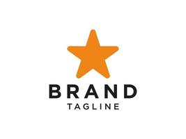 logotipo limpio de estrellas. icono de estrella de forma naranja con combinación de línea aislada sobre fondo blanco. utilizable para logotipos comerciales y de marca. elemento de plantilla de diseño de logotipo de vector plano.