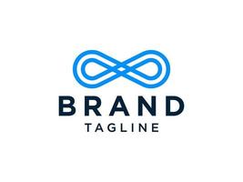 logotipo de línea azul infinito aislado sobre fondo blanco. elemento de plantilla de diseño de logotipo de vector plano.