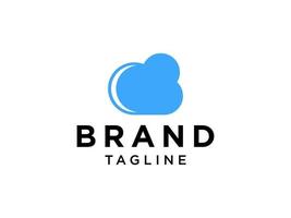 Simple Cloud Logo. Blue Linear Shape Cloud Computing isolated on White Background. Usable for Business and Technology Logos. Flat Vector Logo Design Template Element.