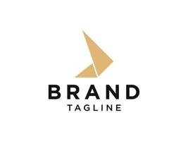 logotipo inicial de la letra d. letra d de forma dorada aislada sobre fondo blanco. utilizable para logotipos comerciales y de marca. elemento de plantilla de diseño de logotipo de vector plano.
