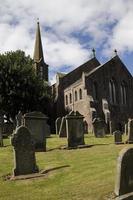 Graveyard and church in the Scottish town of Aberdeenshire photo