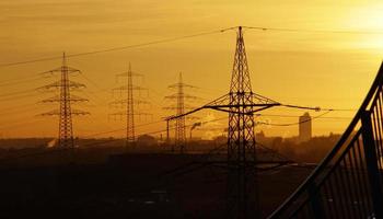 Power lines in a German industrial area photo