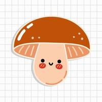 Funny cute Mushroom. Vector hand drawn doodle style cartoon character illustration icon design.