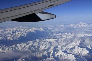 Beautiful view of the alps from a plane photo