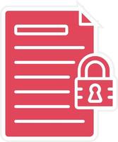 Document Locked Icon Style vector