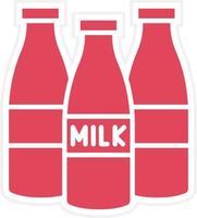 Milk Bottles Icon Style vector