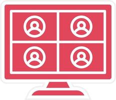 Online Meeting Icon Style vector