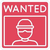 Wanted Icon Style vector